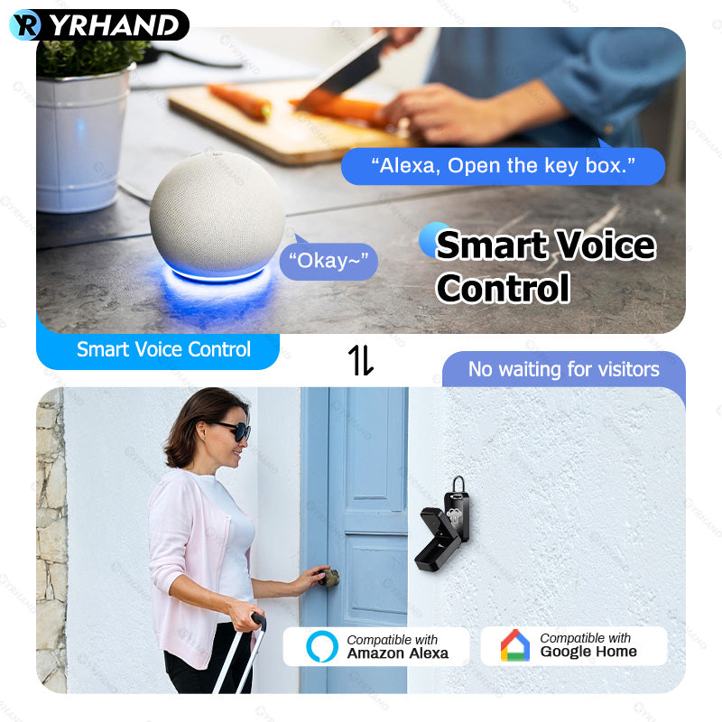 K5-New Wall Mounted Key Lock Box,TTlock App Control,Electronic Fingerprint Lock Box with Access Card,Manual Keys,Share eKey and Passcode Unlock,IPX5,Bluetooth Wireless Lock Box for for Indoor Outdoor Home Office