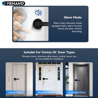 YRHAND X10 Tuya Bluetooth Smart Door Lock APP Remote Unlock 5 In 1 Fingerprint Password IC Card Unlock Digital Lock for Wooden Door