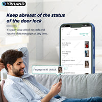 YRHAND A216 3D Face recognition lock Tuya wifi fechadura eletronico digital Waterpoof Visual intercom keyless unlock Sliding Smart Door Lock