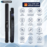 YRHAND A216 3D Face recognition lock Tuya wifi fechadura eletronico digital Waterpoof Visual intercom keyless unlock Sliding Smart Door Lock