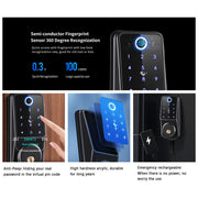 Smart Lock Tuya APP Fingerprint Door lock Remote Control Password Door Lock Wifi Door Lock(A220F)