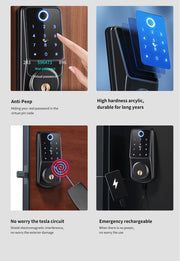 A220F TTlock  APP Fingerprint Smart Door lock Remote Control Password Automatic Latch Lock