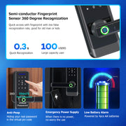 A233 Tuya Wifi Security Protection Waterproof Electronic Gate Remote Control Lock Smart Fingerprint door lock