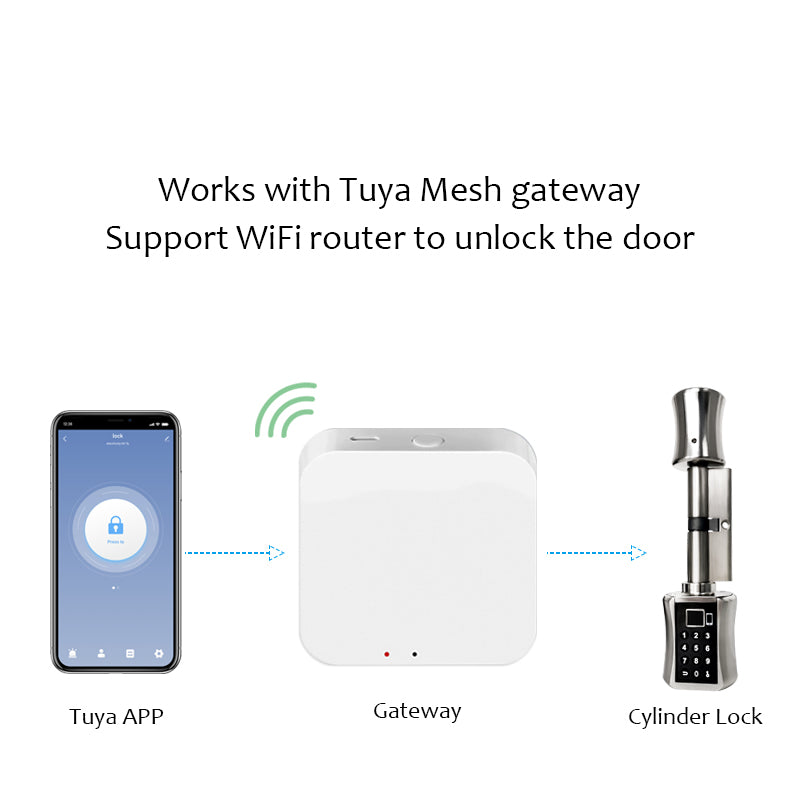 C001D-Adjustable Electronic Fingerprint Smart Door Lock,Smart Cylinder Lock with Tuya App Remote Control,with Password / Key Unlock