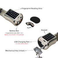 C001D-Adjustable Electronic Fingerprint Smart Door Lock,Smart Cylinder Lock with Tuya App Remote Control,with Password / Key Unlock