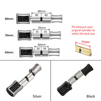 C001D-Adjustable Electronic Fingerprint Smart Door Lock,Smart Cylinder Lock with Tuya App Remote Control,with Password / Key Unlock