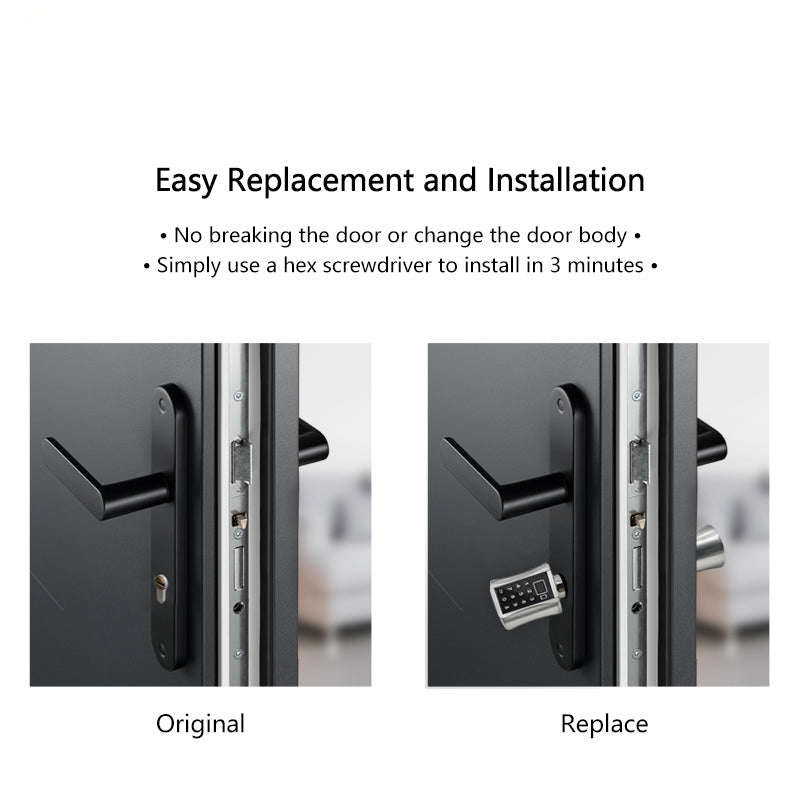 C001D-Adjustable Electronic Fingerprint Smart Door Lock,Smart Cylinder Lock with Tuya App Remote Control,with Password / Key Unlock