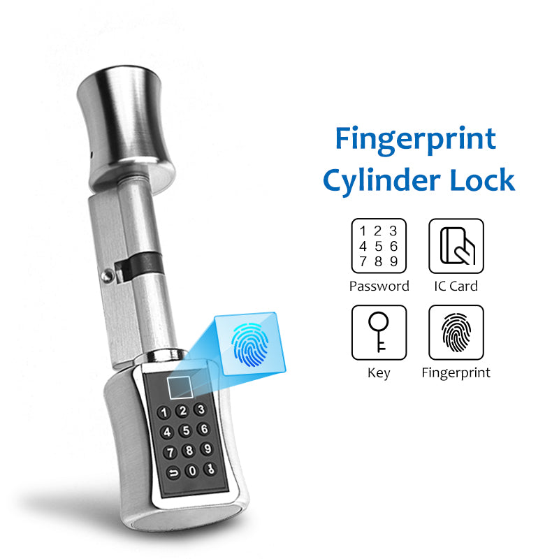 Biometric Fingerprint Smart Cylinder Lock Digital Keypad Code Keyless Lock For Home