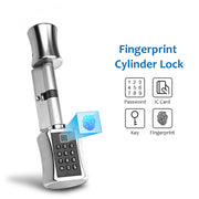 Biometric Fingerprint Smart Cylinder Lock Digital Keypad Code Keyless Lock For Home