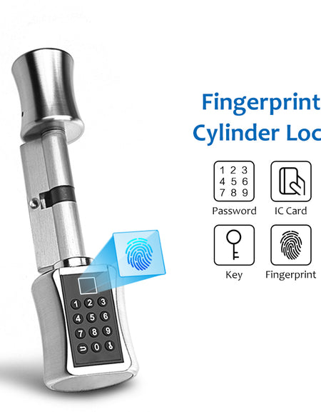 Biometric Fingerprint Smart Cylinder Lock Digital Keypad Code Keyless Lock For Home