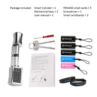 Biometric Fingerprint Smart Cylinder Lock Digital Keypad Code Keyless Lock For Home