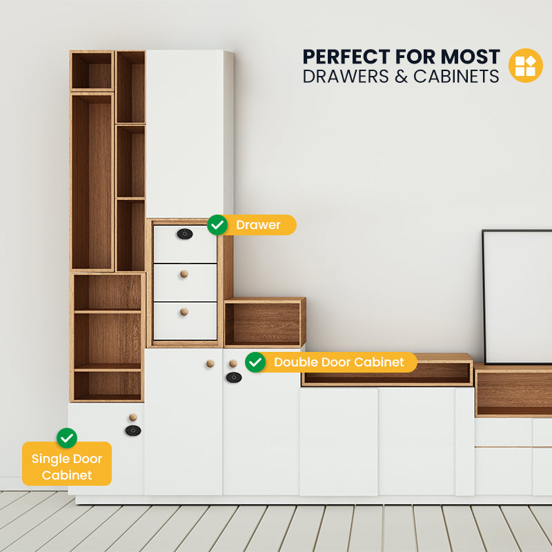 C200-Fingerprint Cabinet Lock for Home / Office,Smart Biometric Keyless Hidden File Drawer Wardrobe Lock, Anti-theft Electronic Cabinet Locks for Liquor Cabinet Locker Drawer Cupboard Desk