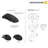 C200-Fingerprint Cabinet Lock for Home / Office,Smart Biometric Keyless Hidden File Drawer Wardrobe Lock, Anti-theft Electronic Cabinet Locks for Liquor Cabinet Locker Drawer Cupboard Desk