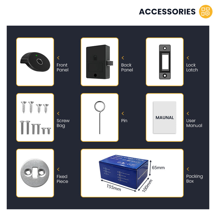 C200-Fingerprint Cabinet Lock for Home / Office,Smart Biometric Keyless Hidden File Drawer Wardrobe Lock, Anti-theft Electronic Cabinet Locks for Liquor Cabinet Locker Drawer Cupboard Desk