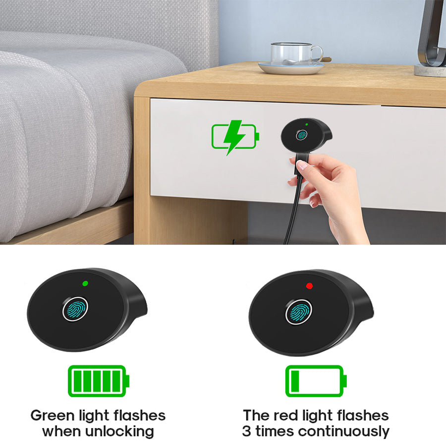 C200-Fingerprint Cabinet Lock for Home / Office,Smart Biometric Keyless Hidden File Drawer Wardrobe Lock, Anti-theft Electronic Cabinet Locks for Liquor Cabinet Locker Drawer Cupboard Desk