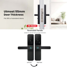 DG01-New Fingerprint Smart Door Lock with 4585 Mortise,5-in-1 Unlock Methods Keyless Door Lock, Secure Keyless Entry, Interchangeable Handles Left and Right,TTLock App Remote Control