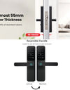 DG01-New Fingerprint Smart Door Lock with 4585 Mortise,5-in-1 Unlock Methods Keyless Door Lock, Secure Keyless Entry, Interchangeable Handles Left and Right,TTLock App Remote Control