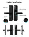 DG01-New Fingerprint Smart Door Lock with 4585 Mortise,5-in-1 Unlock Methods Keyless Door Lock, Secure Keyless Entry, Interchangeable Handles Left and Right,TTLock App Remote Control