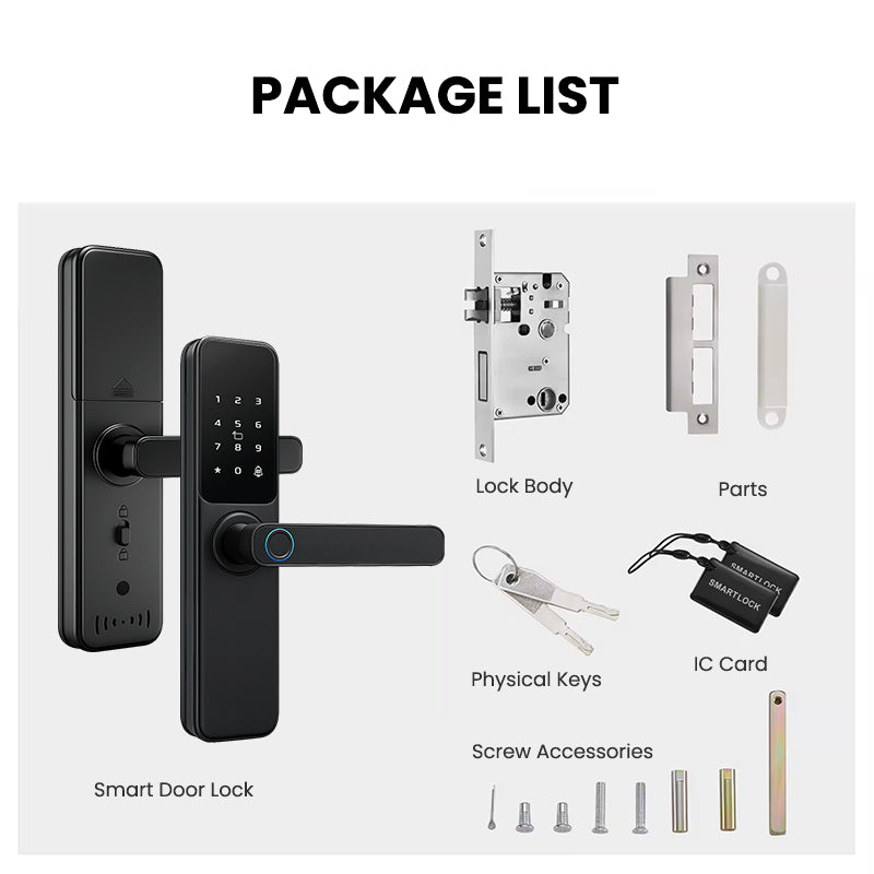 DG01-TTLock App Biometric Fingerprint Smart Door Lock,Adjustable handle direction,Electronic anti-lock Button,Password RFID Card Keyless Security Entry Electronic Smart Lock for Home Apartment