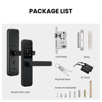 DG01-New TTLock App Biometric Smart Door Lock with Handle,Keyless Entry Door Lock,Electronic anti-lock Button,Adjustable Handle Direction, Fingerprint Smart Locks for Front Door