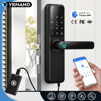 DG01-TTLock App Biometric Fingerprint Smart Door Lock,Adjustable handle direction,Electronic anti-lock Button,Password RFID Card Keyless Security Entry Electronic Smart Lock for Home Apartment