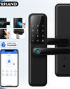 DG01-New TTLock App Biometric Smart Door Lock with Handle,Keyless Entry Door Lock,Electronic anti-lock Button,Adjustable Handle Direction, Fingerprint Smart Locks for Front Door
