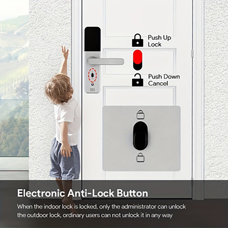 DG01-New Fingerprint Smart Door Lock with 4585 Mortise,5-in-1 Unlock Methods Keyless Door Lock, Secure Keyless Entry, Interchangeable Handles Left and Right,TTLock App Remote Control