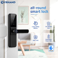 YRHAND H01 Tuya wifi App Unlock fechadura Biometric eletronica digital Waterpoof Fingerprint IC card Smart Door Lock for Home