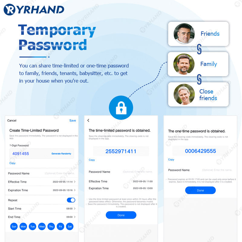 YRHAND H01PRO fechadura eletronica Tuya Wifi Digital Electronic Smart Door Lock With Biometric Camera Fingerprint IP66 Smart Lock