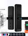 H03-Fingerprint Smart Door Lock with 4585 mortise,Anti-theft Biometric Password Door Lock,Tuya App Control,Backup Key, IC Card Unlock