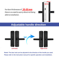 H03-Fingerprint Smart Door Lock with 4585 mortise,Anti-theft Biometric Password Door Lock,Tuya App Control,Backup Key, IC Card Unlock