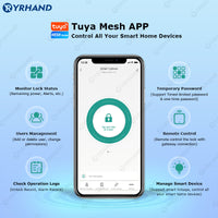 K1P-YRHAND Cylinder Electronic Smart Door Lock FRID Card Digital Password Keyless Security Entry Smart Lock Tuya App Control