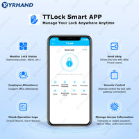 K1P-New Adjustable Replacement Electronic Door lock Digital Password Keypad FRID Card Keyless Smart Cylinder Lock TTLock App Remote Control