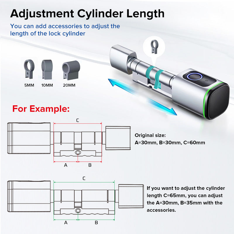 Euro Profile Lock Body Tuya APP Fingerprint Smart lock