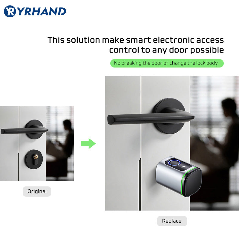 K1F-YRHAND Tuya App Cylinder Electronic Smart Door Lock Fingerprint FRID Card Mechanical Key Unlock