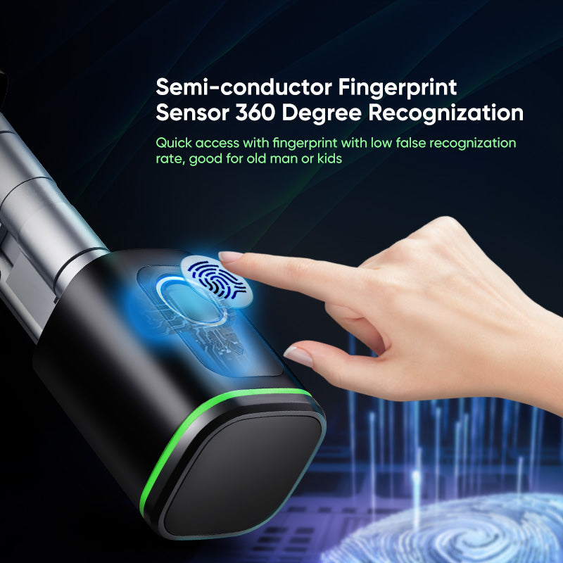 K1F-YRHAND New Adjustable Replacement Fingerprint Electronic Door lock FRID Card Keyless Smart Cylinder Lock TTlock App Remote Control