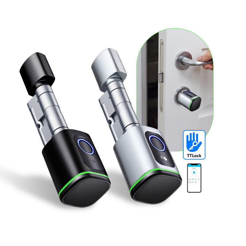 K1F-YRHAND New Adjustable Replacement Fingerprint Electronic Door lock FRID Card Keyless Smart Cylinder Lock TTlock App Remote Control