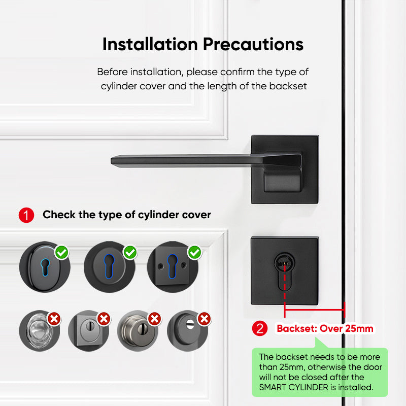 K1F-YRHAND New Adjustable Replacement Fingerprint Electronic Door lock FRID Card Keyless Smart Cylinder Lock TTlock App Remote Control
