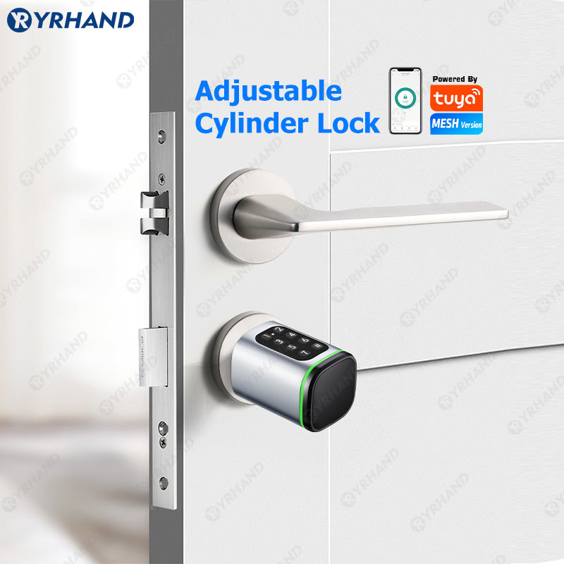 K1P-YRHAND Cylinder Electronic Smart Door Lock FRID Card Digital Password Keyless Security Entry Smart Lock Tuya App Control