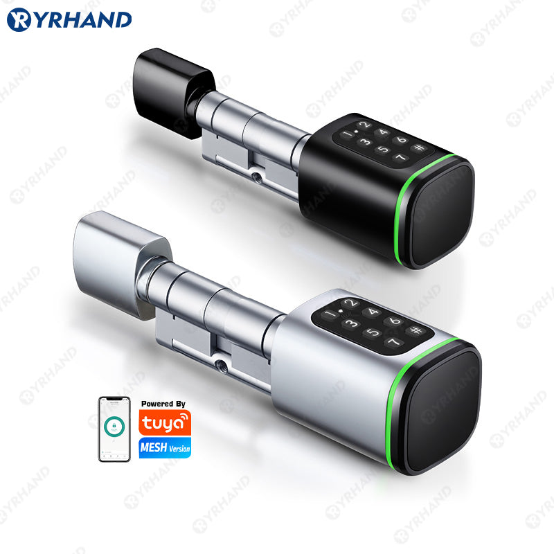 K1P-YRHAND Cylinder Electronic Smart Door Lock FRID Card Digital Password Keyless Security Entry Smart Lock Tuya App Control