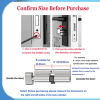 K1P-New Adjustable Replacement Electronic Door lock Digital Password Keypad FRID Card Keyless Smart Cylinder Lock TTLock App Remote Control