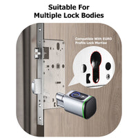 K1F-YRHAND Tuya App Cylinder Electronic Smart Door Lock Fingerprint FRID Card Mechanical Key Unlock