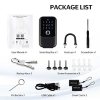 K5-New Wall Mounted Key Lock Box,TTlock App Control,Electronic Fingerprint Lock Box with Access Card,Manual Keys,Share eKey and Passcode Unlock,IPX5,Bluetooth Wireless Lock Box for for Indoor Outdoor Home Office