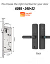 K9A-TUYA App Electronic Smart Door Lock with Handle, Smart Home Kits,Intelligent Keyless Entry Door Lock with Biometric Fingerprint/RFID Card/Password/Key Unlock