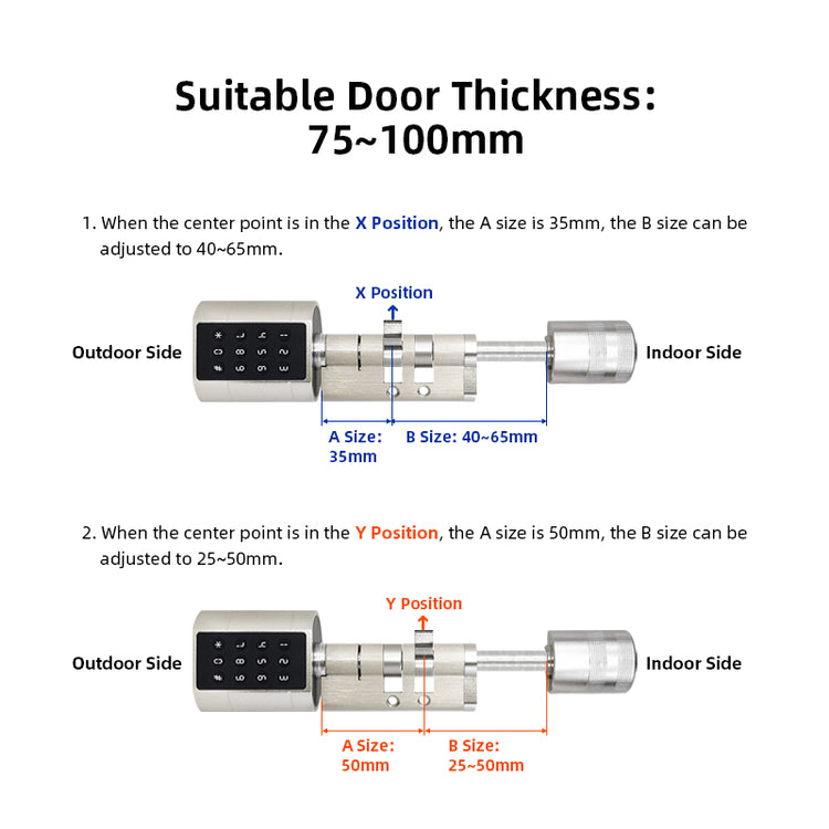 Cylinder Electronic Smart Door Lock Tuya APP