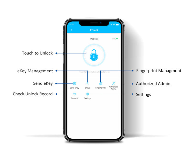 Waterproof Portable Fingerprint Smart PadLock
