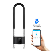 Waterproof code cardable smart U-shaped door lock