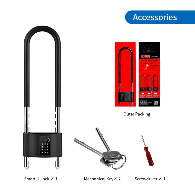 Tuya Smart glass Waterproof U-shaped door lock