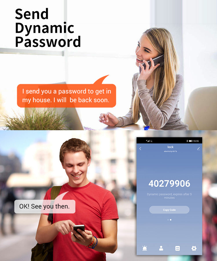 Tuya Smart glass Waterproof U-shaped door lock