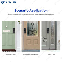 R7DM-Fingerprint Door Lock Tuya App Remote Control, Keyless Electronic Smart Rim Door Lock With IC Card Digital Password Key Unlock